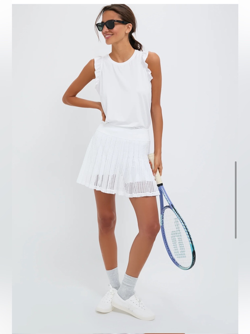 Tuckernuck White Eyelet Pleated Mini Skirt - Picture 7 of 9